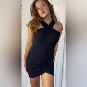 Elegant One Shoulder Black Dress